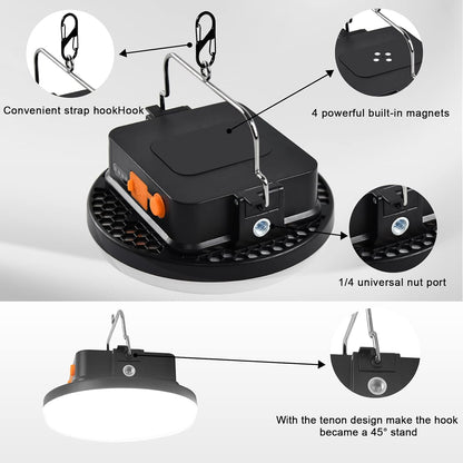4000LM Flashlight Portable LED Camping Lantern Light 30W with Digital Display and Magnet , IPX5 Waterproof Tent Lights Light for Parents Christmas Gift