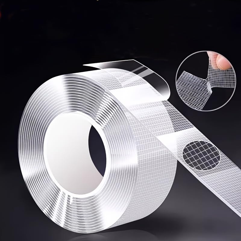 Powerful Adhesive Nano Double-Sided Tape - Reusable, Residue-Free, and Washable - Suitable for Home, Office, and Car Use