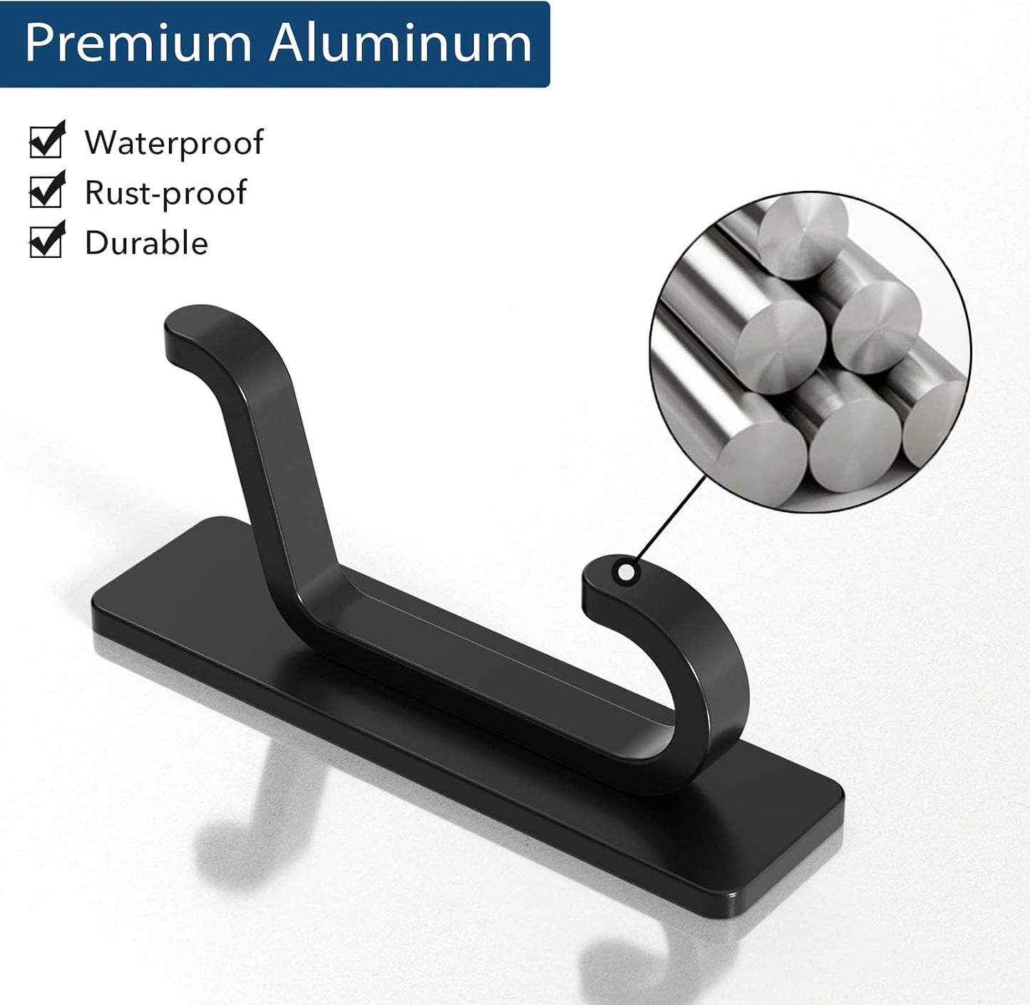 pickpiff Wall Hooks for Coat and Towel: 13LB Strong Adhesive Door Hanger Stick on, White 4 Pack