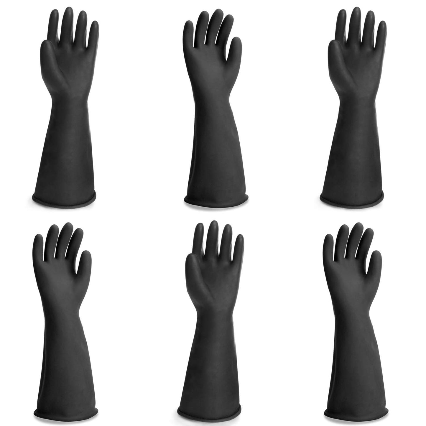 Black Rubber Gloves Extra Large, 22" Long Chemical Resistant Gloves, Waterproof Reusable Dishwashing Household Cleaning Safety Work Heavy Duty Industrial Rubber Glove, 1 Pair XXL