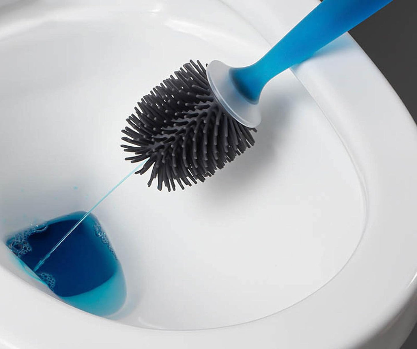 Silicon Toilet Bowl Cleaning Brush Set,Wall Mount Toilet Brush Refillable Toilet Brush Diatom Mud Absorbent Soft Bristled Silicone Toilet Brush