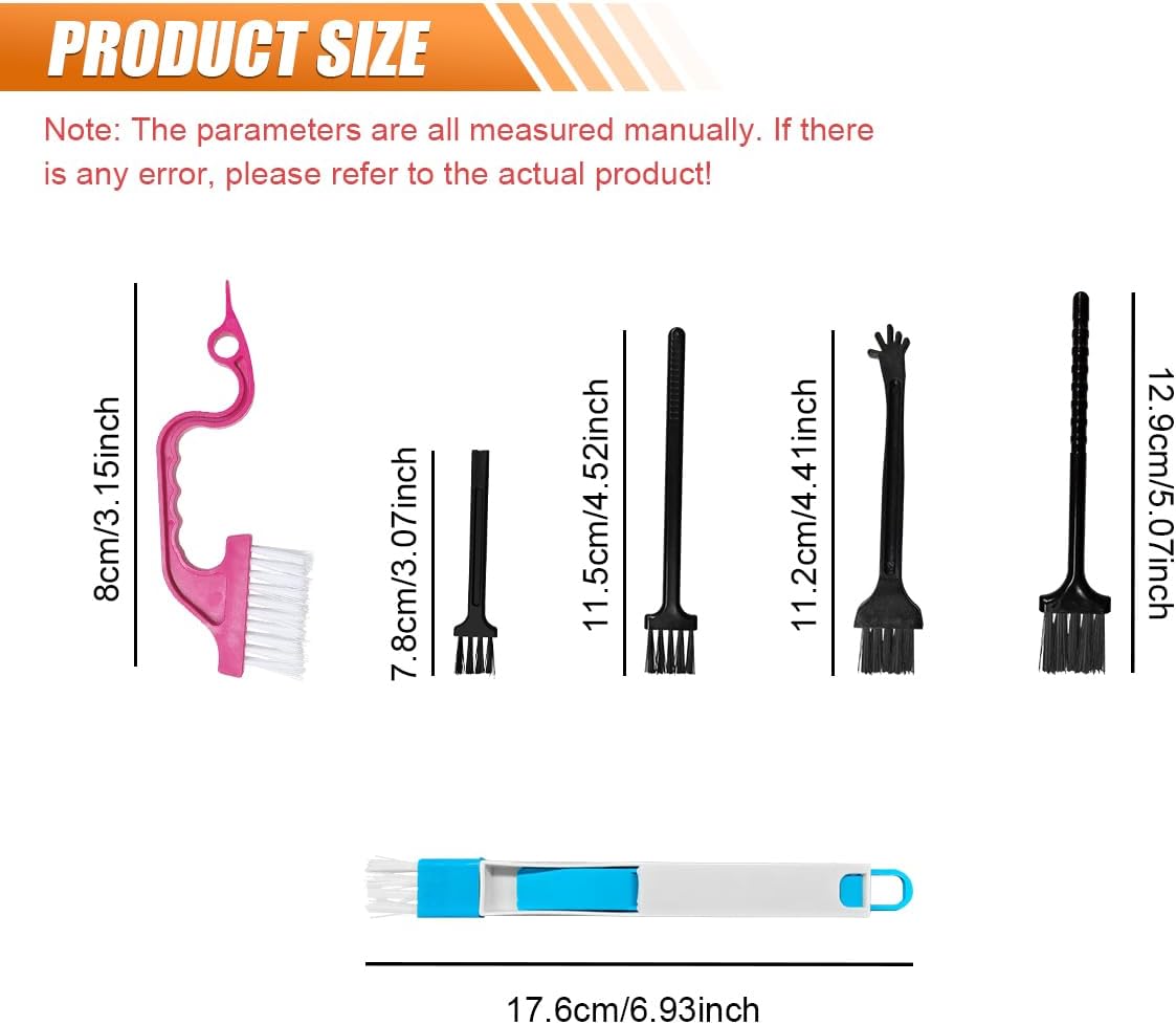 26PCS Crevice Cleaning Brush Set, Hard Bristle Tools for Tile Grout, Window Tracks, Bathroom/Kitchen Deep Cleaning – Versatile Brushes for Tight Gaps, Sinks, Toilets & Narrow Spaces