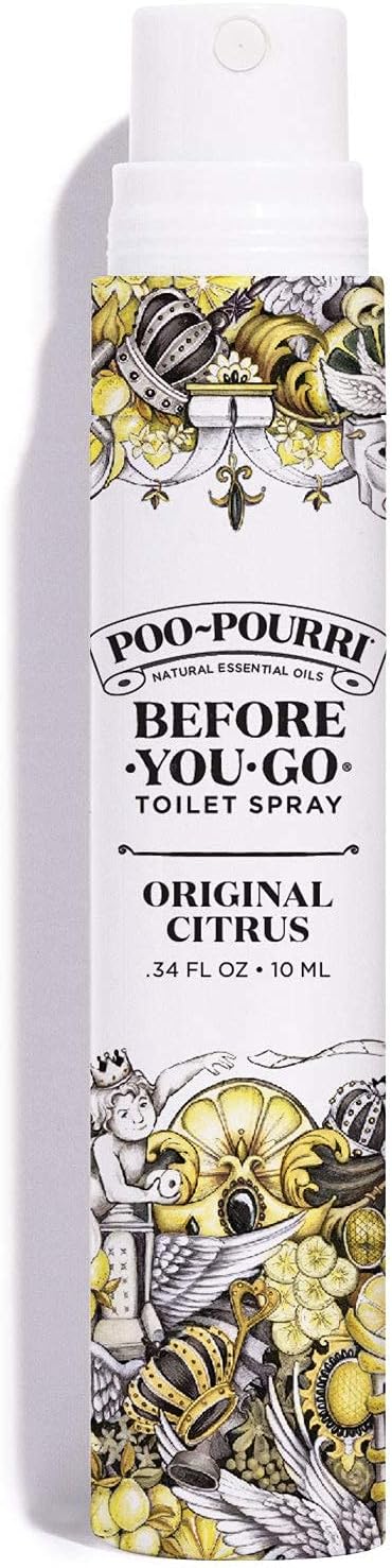 Poo-Pourri Before-You-Go Toilet Spray Refill, Original Citrus, 16 Fl Oz, Up to 800 Uses, Bathroom Odor Deodorizer with Essential Oils for Home or Work, Lemon, Bergamot and Lemongrass Scent