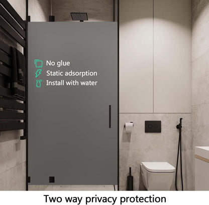 Frosted Window Film, Removable Glass Door Privacy Film, Suitable for Bathrooms, Offices, Static Cling Decorative Film, Reusable Window Stickers (Pure, 17.5X78.7 Inch)