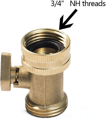 HQMPC Heavy Duty Brass Shut Off Valve Big Flow,Garden Hose Shut Off Valve For Garden Lawn Irrigatiion Garden Hose Connector Big Handle Easy Turn On Off (2PCS) +4 Extra Pressure Washers