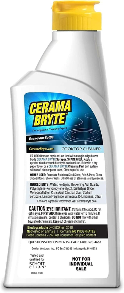 Cerama Bryte Cooktop Cleaner for Glass-Ceramic Surfaces, 18 oz, 2 Pack