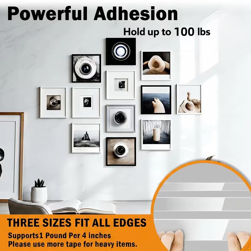 Transparent Super Strong Double-Sided Tape - Nano Adhesive, Removable and Washable, Suitable for Heavy-Duty Home Renovation, Walls, Carpets, Cards, Posters, Photos(9)