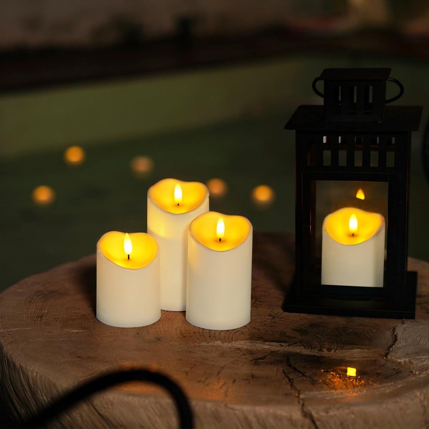 Homemory Dripping Wax Flameless Candles, Battery Operated Candles with Remote Control and Timers, LED Pillar Candles, Electric Fake Candles, 3" x 6", Set of 2