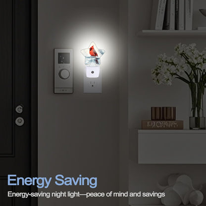 Lavender Butterfly Nightlight,Summer Flowers Star Night Lights Plug into Wall Decorations for Bedroom Bathroom,Dusk to Dawn Sensor Kitchen Hallway Stairs Energy Efficient Desk Lamp