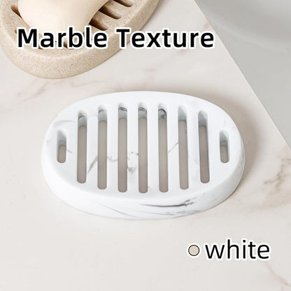 Soap Dish, Bar Soap Holder, Travertine Stone Look, Off White | Self Draining,Sponge Holders Tray for Shower,for Dispenser,Scrubber,Bottle,Cup on Bathroom Kitchen Bathtub Sink or Counter