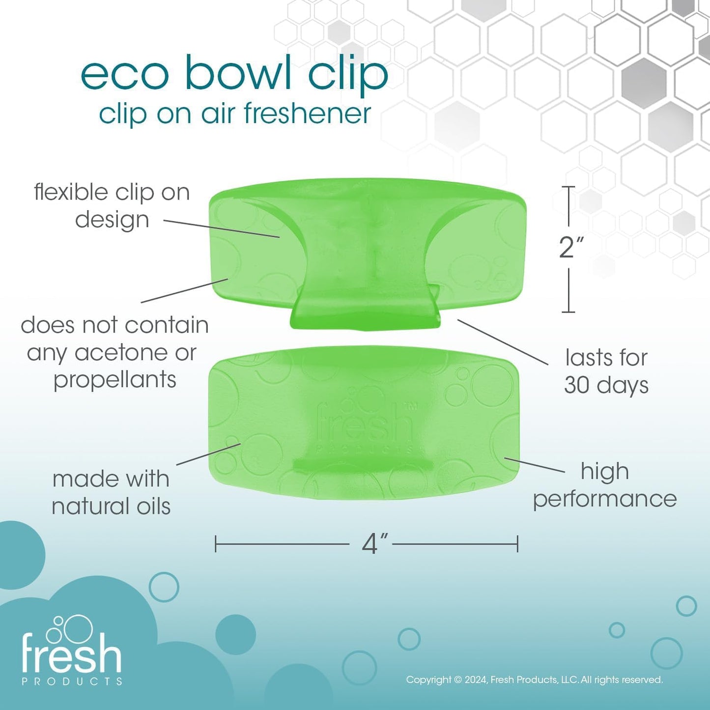 Fresh Products Toilet Bowl Eco Bowl Clip 2.0 Toilet Bowl Air Freshener - Sample Pack (8 Scents)