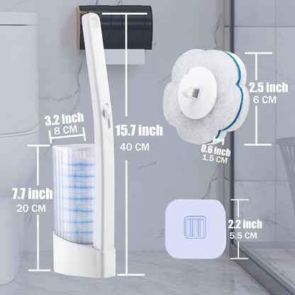 2 Pack Disposable Toilet Brush and Holder Set,Extended Handle with 48 Cleaner Refills Toilet Brush for Toilet Bowl Cleaners,Bathroom Cleaning, Bathtub - Blue (Ocean Fresh Scent)