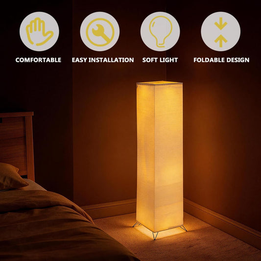 ABOOFAN Rice Paper Floor Lamp Shade Replacement, 49 Inch Foldable Japanese Light Cover, Minimalist Standing Lampshade for Corner Bedroom Living Room