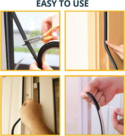 Alenor EPDM Black Foam Insulation Tape Self Adhesive 1/8"x1" x 50' Ft –Pack of 1- Weather Stripping for Doors & Windows,Soundproofing,Door Seal,Weatherstrip,Pipe Cooling,Air Conditioning Seal Strip