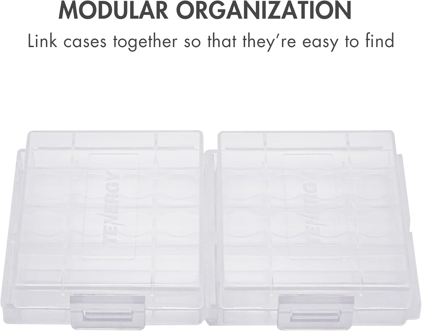 Tenergy 10 Pack Plastic Storage Case for AA/AAA Batteries (Batteries Sold Separately)