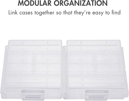 Tenergy 10 Pack Plastic Storage Case for AA/AAA Batteries (Batteries Sold Separately)