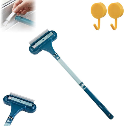 2 in 1 Window Screen Cleaning Brush, 2026 Upgraded Window Screen Cleaning Brush, Double-Sided, Suitable for Both Wet and Dry Use; Ideal for Windows and Glass (Green+Blue)