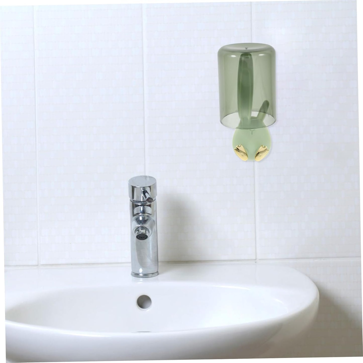 Zerodeko Wall-Mounted Toothbrush Holder with Cup and Cover Easy Installation Bathroom Organizer for Toothbrushes and Cups Space-Saving Design for Home and Dorm Use