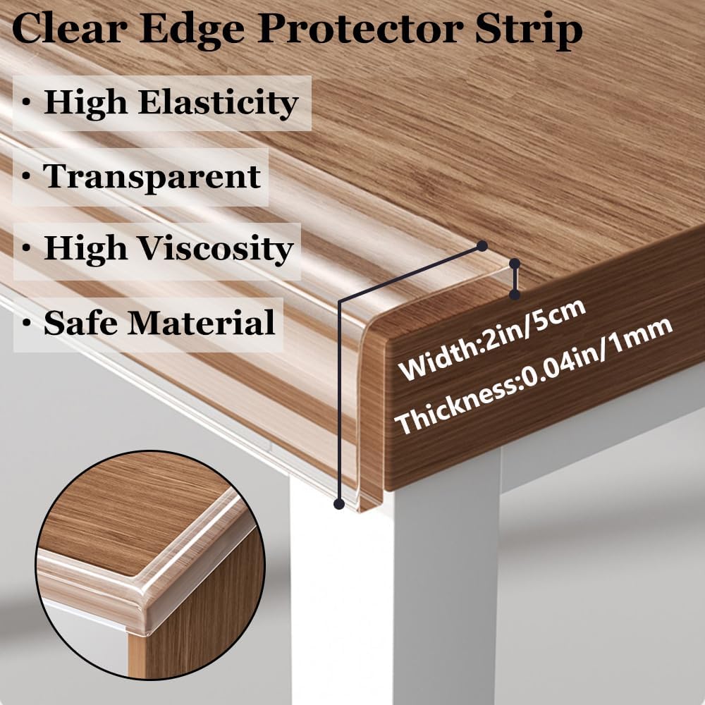 Baby Proofing Edge Protector for Kid Clear Edge Protector Strip Safety Corner Guards Child Proof Corner Bumper for Furniture 1.2in x 9.84ft