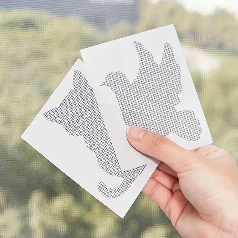 10pcs Animal Shaped Window Screen Repair Patches, Adorable Door Mesh Tape, Waterproof Mosquito-Proof Self-Adhesive Patch for Tears Holes, Home Decor Protection(10PCS Cat)