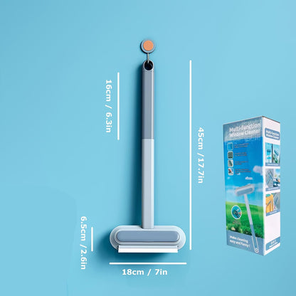 4 in 1 Window Screen Cleaning Brush with Handle, Wet and Dry Window Cleaner with Squeege, Dog and Cat Hair Remover, Suitable for Furniture, Carpet, Clothes, Bedding, Window Screen