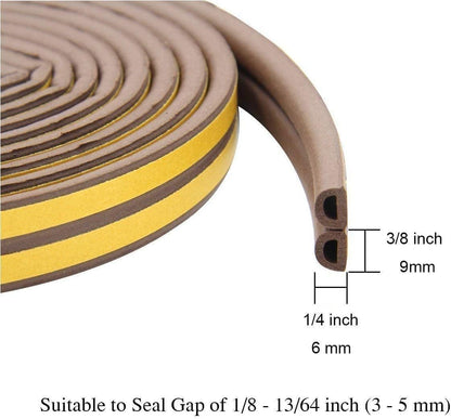 CloudBuyer Door Weather Stripping, Soundproof Insulation Seal Strip for Windows with Self-Adhesive Protection (White, 33Ft)