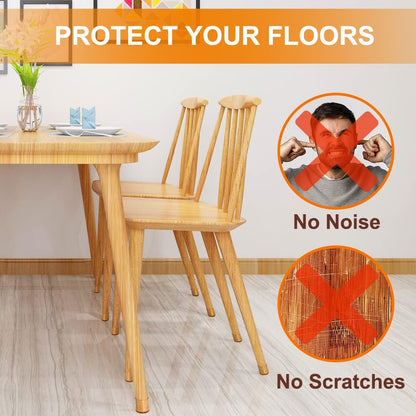 VIUME 24 Pcs Chair Leg Floor Protectors for Hardwood Floors Silicone Covers Felt Pads Furniture Leg Caps Anti-Scratch Reduce Noise Fit (1-5/16" to 2")