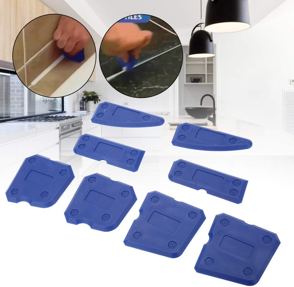 8pcs Caulking Tool, Caulking Tool Kit, Silicone Glass Cement Caulking Scraper, Caulking Sealant Scraper for Sealant Grout Finishing Sealing