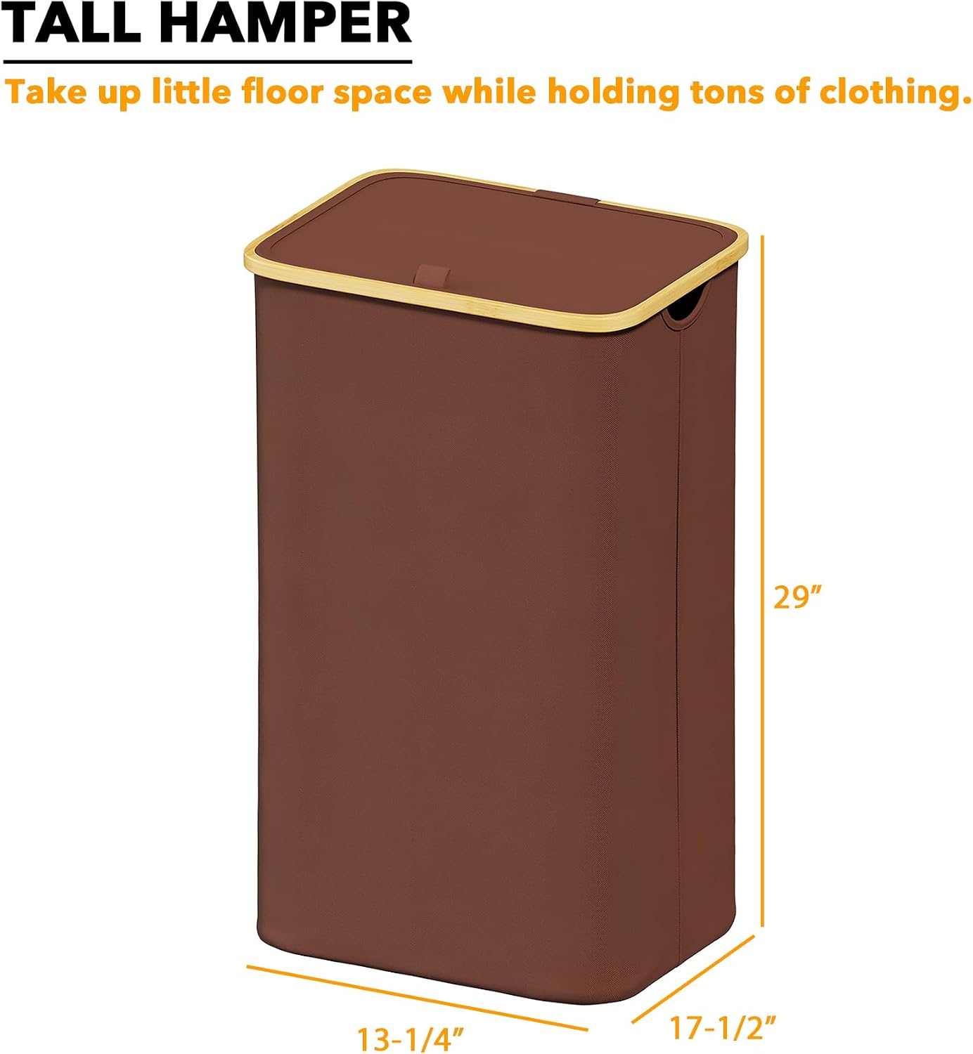 SpaceAid Double Laundry Hamper 2 Section with Lid and Removable Laundry Bags, 160L Clothes Basket with Bamboo Handles, Large Collapsible Hamper for Bedroom, Bathroom, Dorm, Laundry Room - White