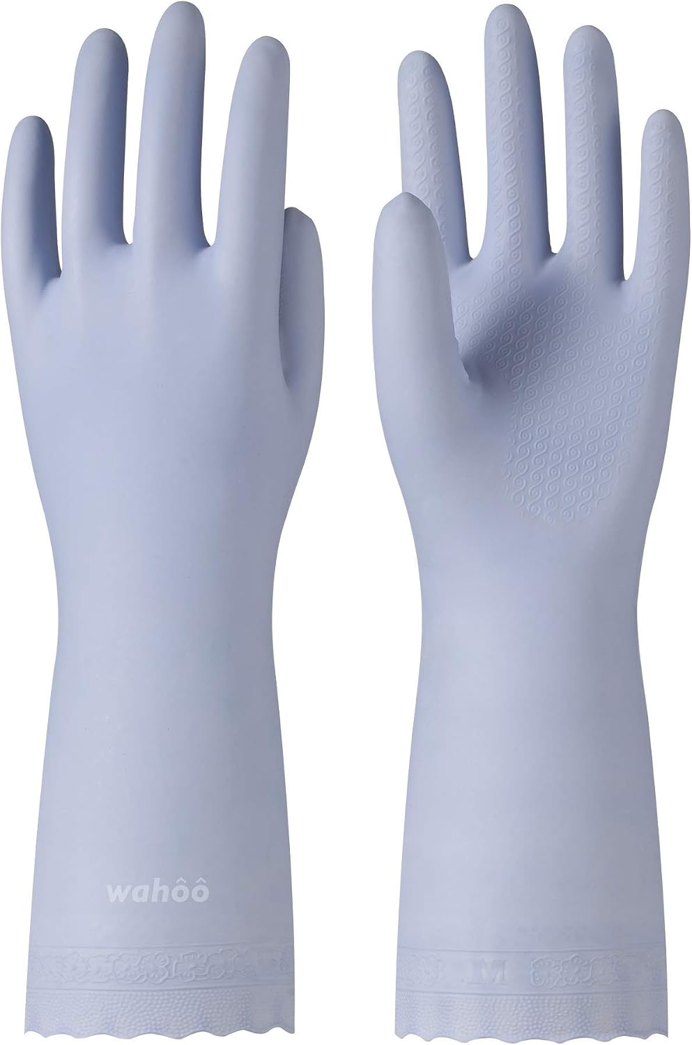 LANON Protection wahoo PVC Dishwashing Cleaning Gloves, Reusable Unlined Kitchen Gloves, Non-Slip, Large