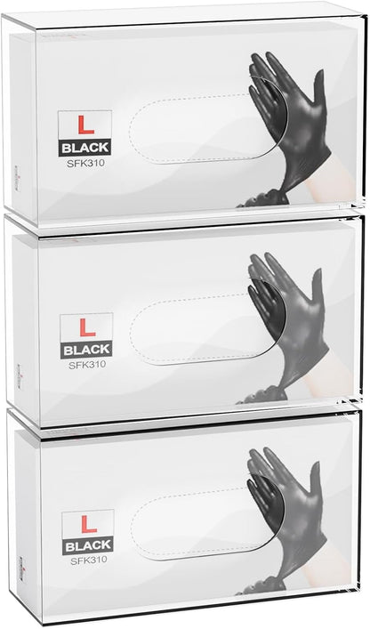 Yieach Acrylic Glove Holder for Wall Mount With Adhesive,No-Drill Latex Glove Box & Dispenser,Disposable Medical Rubber Glove Holder on Wall & Hanging Hospital Hair Net,Mask,Gloves Rack,Clear,1 Pack