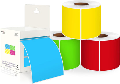 PARLAIM 3 X 5 Inch Rectangle Adhesive Color Coding Stickers,Square Inventory Stickers -250 Per Dispenser Box (Fluorescent Green)