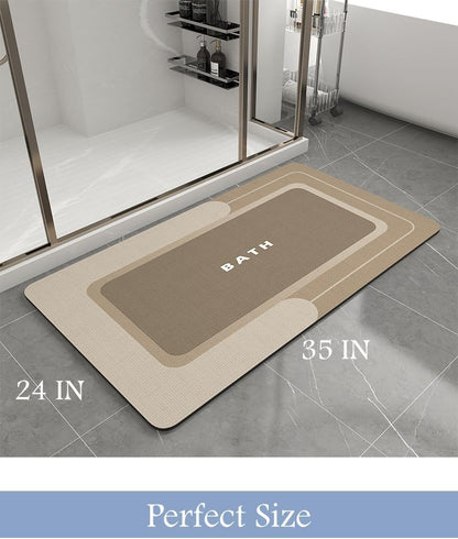 MontVoo-Bath Mat-Bathroom Mat Rug Non Slip Super Absorbent Stain Resistant Quick Dry Thin Bath Rug-Bath Mats for Bathroom Floor Bathtub Vanity-Bathmat Bath Rug Easy Care-17"x27" Grey