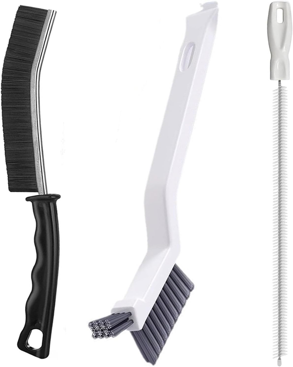 Cleaning Brush Kit, Flexible Drain Cleaning Brush, Drain Hair Removal Tool, Cleaner Brush for Bathroom, Toilet Rim, Sewer Drain, Tile Grout, Sink, Crevice, Pipe
