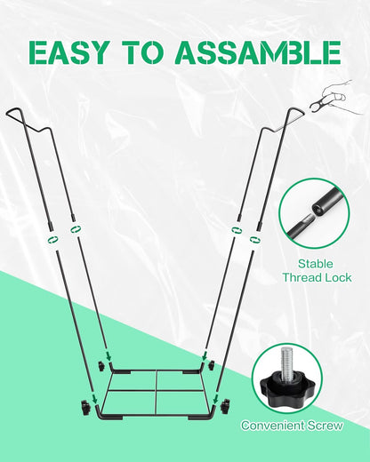 Outdoor Metal Leaf Bag Holder Stand, Fits 30-45 Gal Garbage Bags, Portable | Yard waste bag holder, Garden trash bag frame, Freestanding leaf bag stand, Camping garbage can, Disposable bag holder