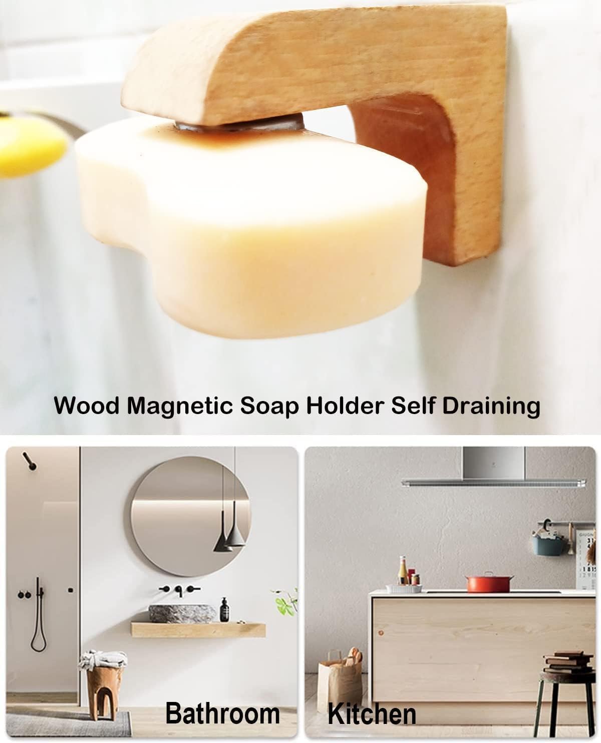 2Pcs Magnetic Soap Savers for Bar Soap, Stainless Steel Soap Holder for Shower Wall and Kitchen/Bathroom, Easy Clean, Self-Draining (Silver)