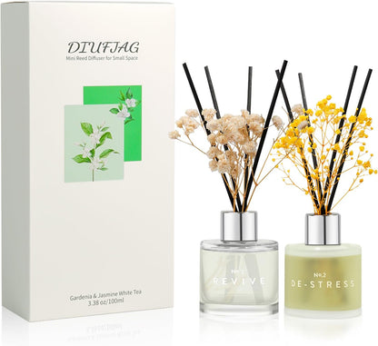 3 Pack Fragrance Reed Diffuser, 50ML Lavender Jasmine Lemongrass Aromatherapy Diffuser Set with 12 Black Fiber Sticks,Air Freshener for Bedroom Bathroom Office, 8.2X 6.6X 2.1 inch