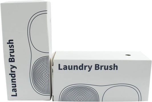 Hitefu 2 Pack Double Sided Laundry Stain Brush with Silicone Surface, Soft Bristle Scrub Brush for Shoes, Clothes, Underwhere & Fabric Cleaning (Blue & Orange)