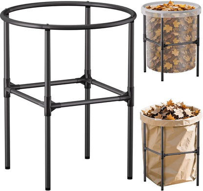 Heavy-Duty Garden Trash Bag Holder – 30-45 Gallon Outdoor Yard Waste Bag Stand Metal Frame Lawn Leaf Bag Holders with Adjustable Feet, Detachable Legs for Leaves, Yard Waste, Camping (M)