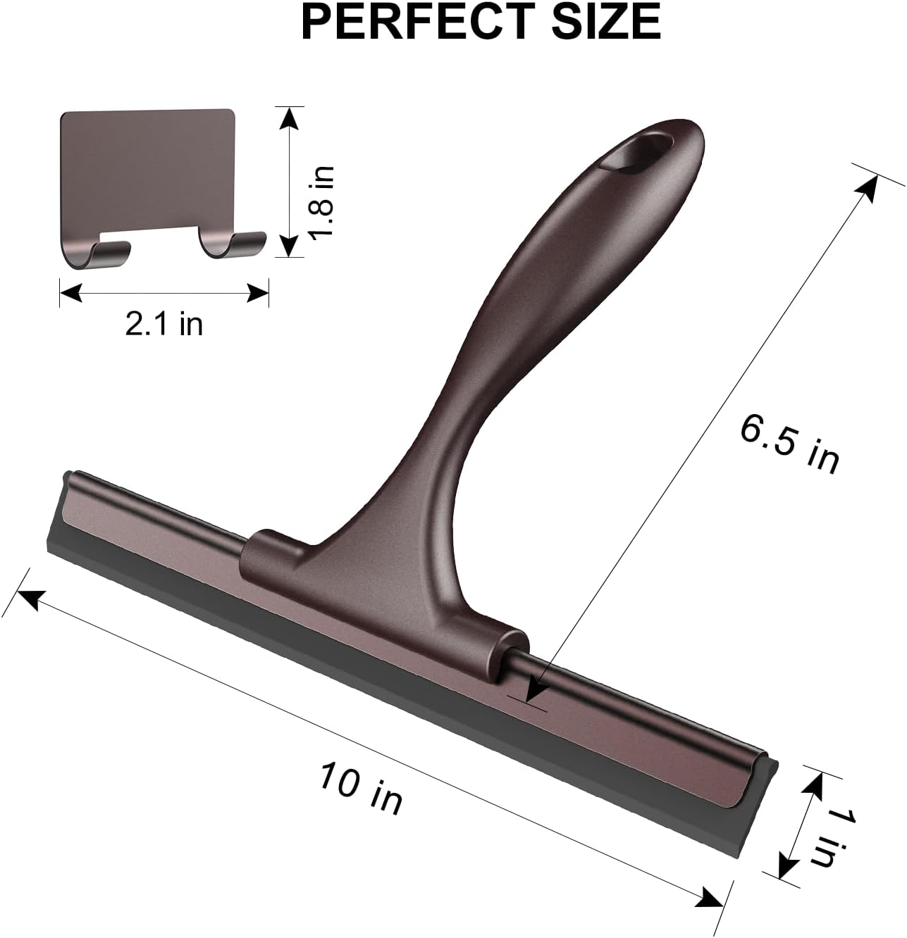 SetSail Squeegee for Shower Glass Door Stainless Steel Shower Squeegee for Glass Doors All-Purpose Window Squeegee for Tile Shower Walls, Sink, Mirror, Bathroom, Car Window Cleaning 10 Inches
