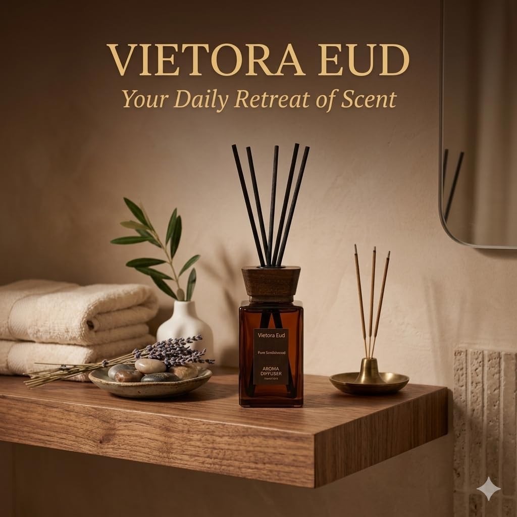 Luxury Hotel Scent Reed Diffuser 100ml (3.38oz) | No.1898 Hotel Collection Diffuser Oil Inspired by Ritz Carlton | Home, Bathroom & Office Decor | Long-Lasting Room Freshener Gift Set