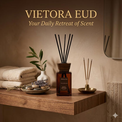 Luxury Hotel Scent Reed Diffuser 100ml (3.38oz) | No.1898 Hotel Collection Diffuser Oil Inspired by Ritz Carlton | Home, Bathroom & Office Decor | Long-Lasting Room Freshener Gift Set