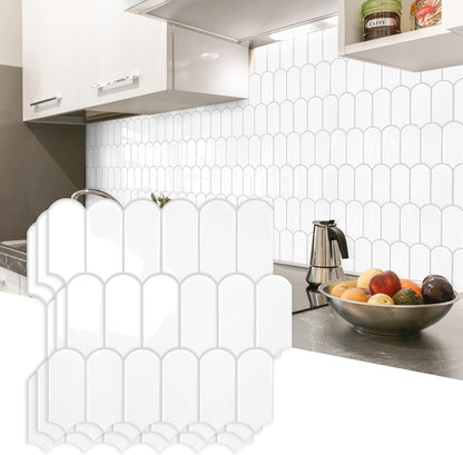 Vamos Tile Upgraded Thicker Design Peel and Stick Backsplash Tile, Self Adhesive Vinyl Wall Tiles, Stick on Backsplash for Kitchen, Bathroom, RV,Pantry,10-Sheet Grayish Blue Marble with White Grout