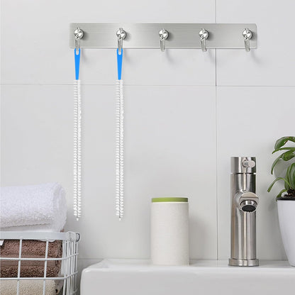 Yuanchu 2 Pack Flexible Drain Cleaning Brush, 23.6inch Long Drain Clog Remover Tool with Nylon Bristles Rust-Resistant Sink Unblocker Tool for Toilet Kitchen Shower Sewer Tub