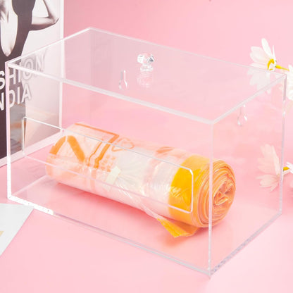 Trash Garbage Bag Roll Holder Dispenser Wall Mount Acrylic Storge Organizer