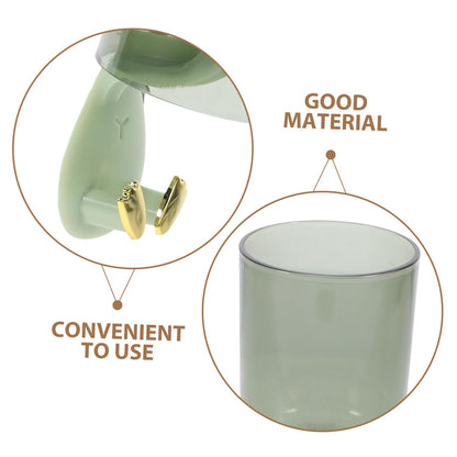 Zerodeko Wall-Mounted Toothbrush Holder with Cup and Cover Easy Installation Bathroom Organizer for Toothbrushes and Cups Space-Saving Design for Home and Dorm Use