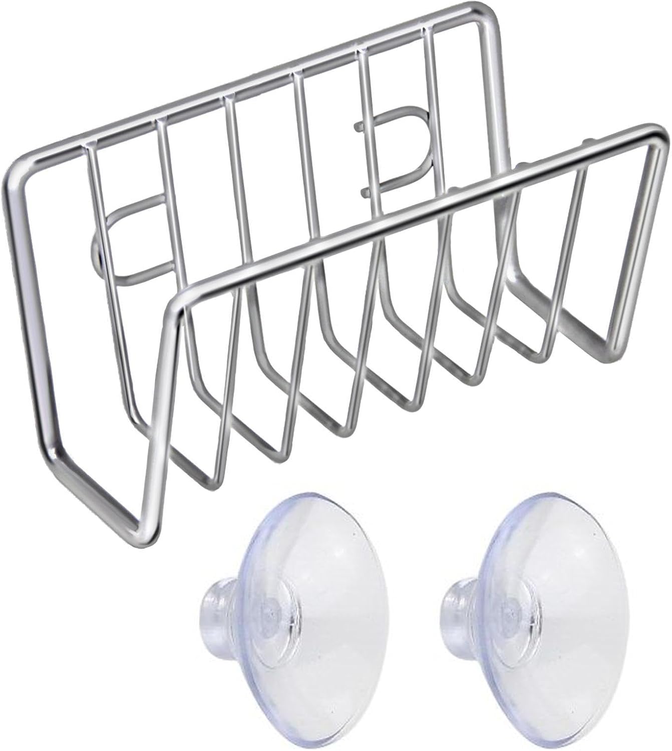 Sponge Rack – Iron and Stainless Steel 11x6x6 Cm | No-Drill Dishcloth Rack | Wall-Mounted Storage Holder for Kitchen Sink Organization to Hold Sponges, Dishcloths, and Cleaning Tools with Durable