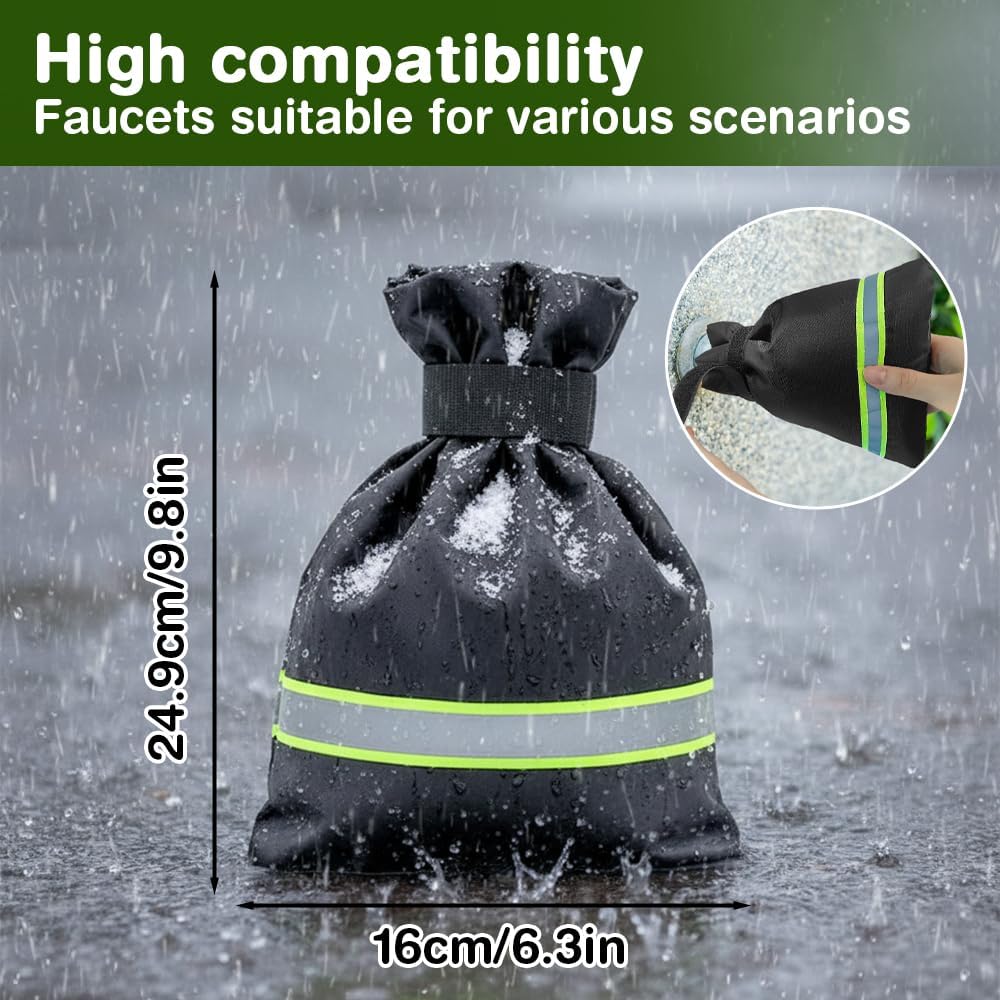 Outdoor Faucet Covers for Winter 2/4Pack - 8.3" x 5.9" Insulated Freeze Protection Spigot Covers, Waterproof Hose Bib Cover for Winterizing Outdoor Pipes, Universal Fit Faucet Protector (2PC-Black)