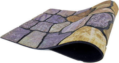 Cobblestone Front Door Mat & Entrance Rug - Waterproof, 18''x30'' Patio Rug, Dirt & Mud Trapper, Outdoor Welcome Doormat