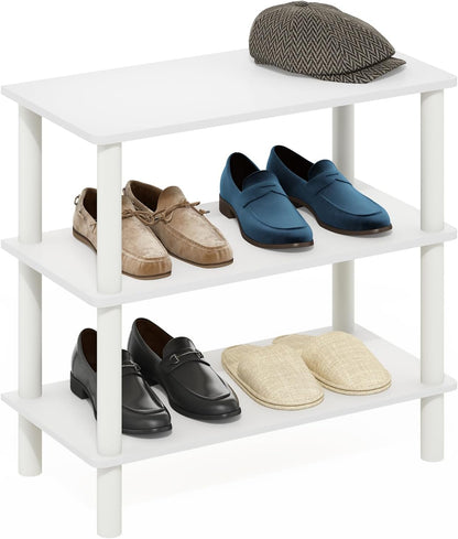 Furinno FANO Shoe Rack, 24-Inch Width 2-Tier Shoe Organizer, Stackable Shoes Storage, 11.7 x 24.2 x 11.7, for Closet Entryway, Office, Garage, Amber Pine